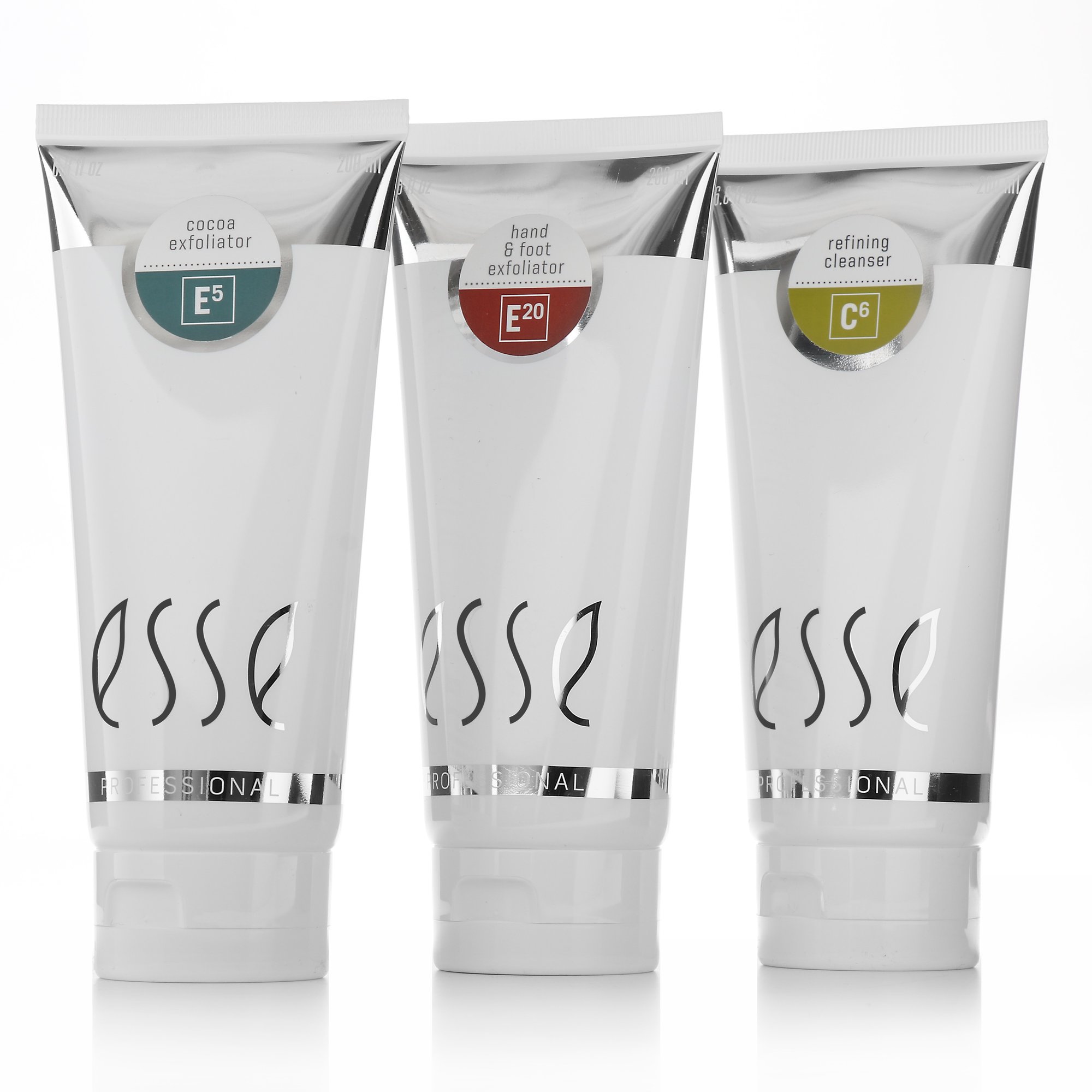 Esse_Professional_Product_Cocoa-Exfoliator_Hand-and-foot-exfoliator_Refining-Cleanser_Group